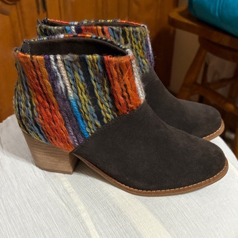 TOMS Multicolor Knit Ankle Boots